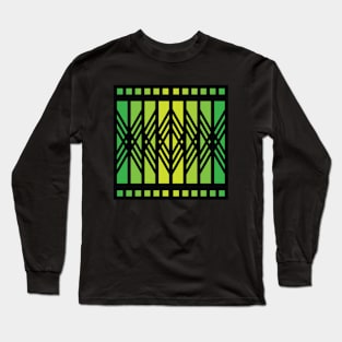 “Dimensional Bridge” - V.6 Green - (Geometric Art) (Dimensions) - Doc Labs Long Sleeve T-Shirt